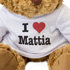 I LOVE MATTIA - Teddy Bear - Cute Cuddly Soft Adorable - Funny Gift Present