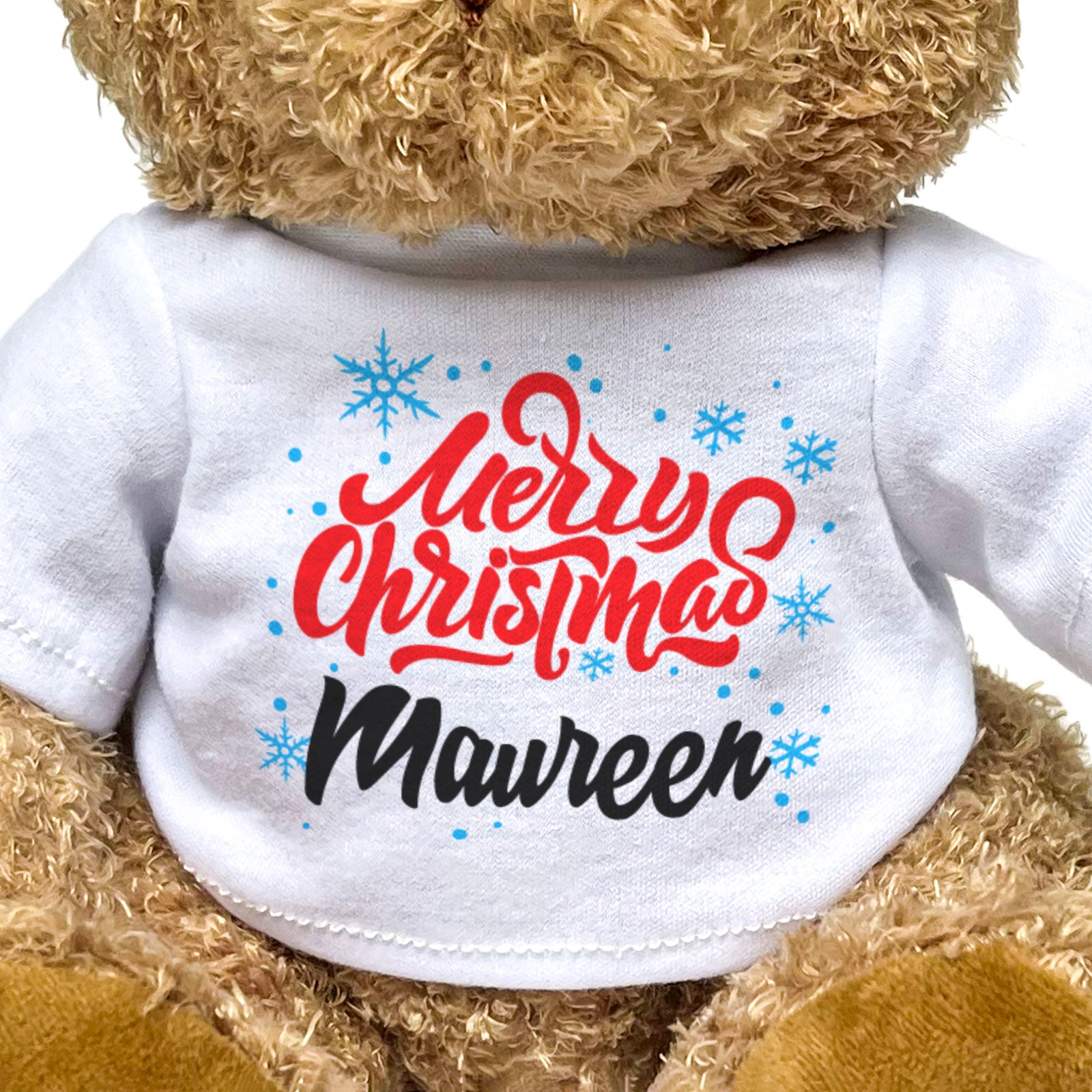 MERRY CHRISTMAS MAUREEN - Teddy Bear - Cute Cuddly Soft - Xmas Gift Present