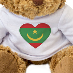 MAURITANIA FLAG HEART - Teddy Bear - Cute Cuddly Soft Adorable - Gift Present