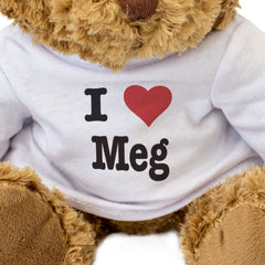 I LOVE MEG - Teddy Bear - Cute Cuddly Soft Adorable - Gift Present