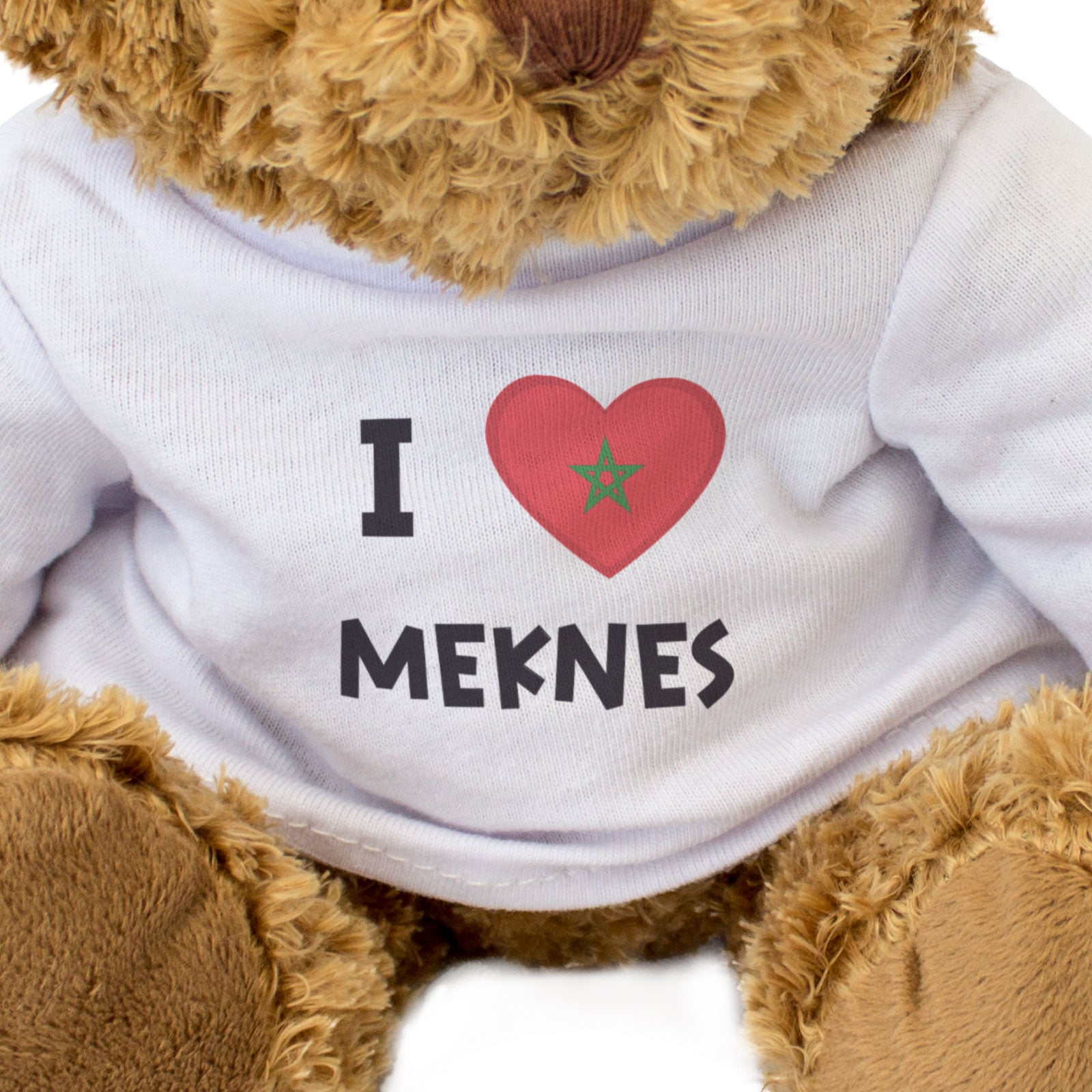 I LOVE MEKNES (MOROCCO FLAG) - Teddy Bear - Cute Cuddly Soft - Gift Present