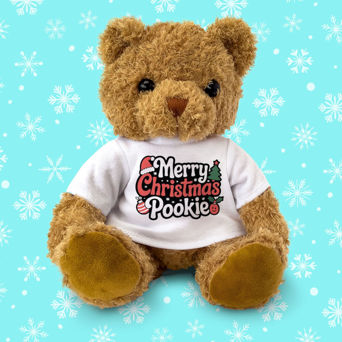 MERRY CHRISTMAS POOKIE (RED & GREEN) - Teddy Bear - Romantic - Xmas Gift Present
