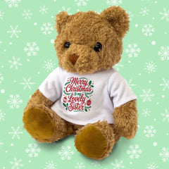 MERRY CHRISTMAS TO MY LOVELY SISTER - Teddy Bear - Cute - Xmas Gift Present