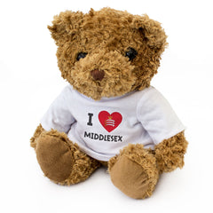 I LOVE MIDDLESEX FLAG - Teddy Bear - Cute Cuddly Soft Adorable - Gift Present