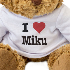 I LOVE MIKU - Teddy Bear - Cute Cuddly Soft Adorable - Funny Gift Present