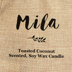Mila personalised faux-burlap candle gift bag