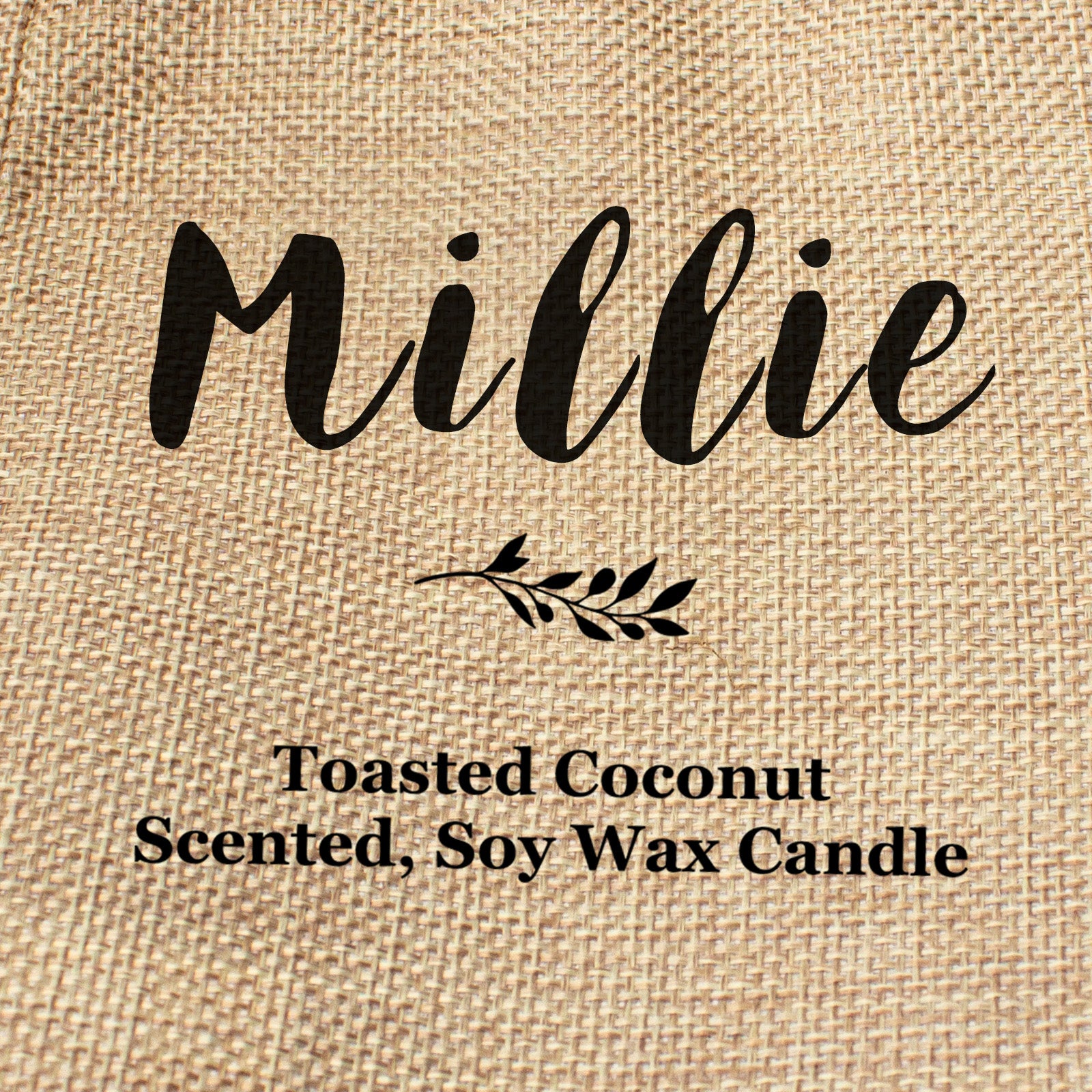 Millie personalised faux-burlap candle gift bag