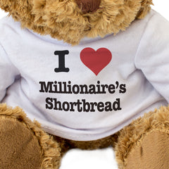 I LOVE MILLIONAIRE'S SHORTBREAD - Teddy Bear - Cute Soft - Funny Gift Present