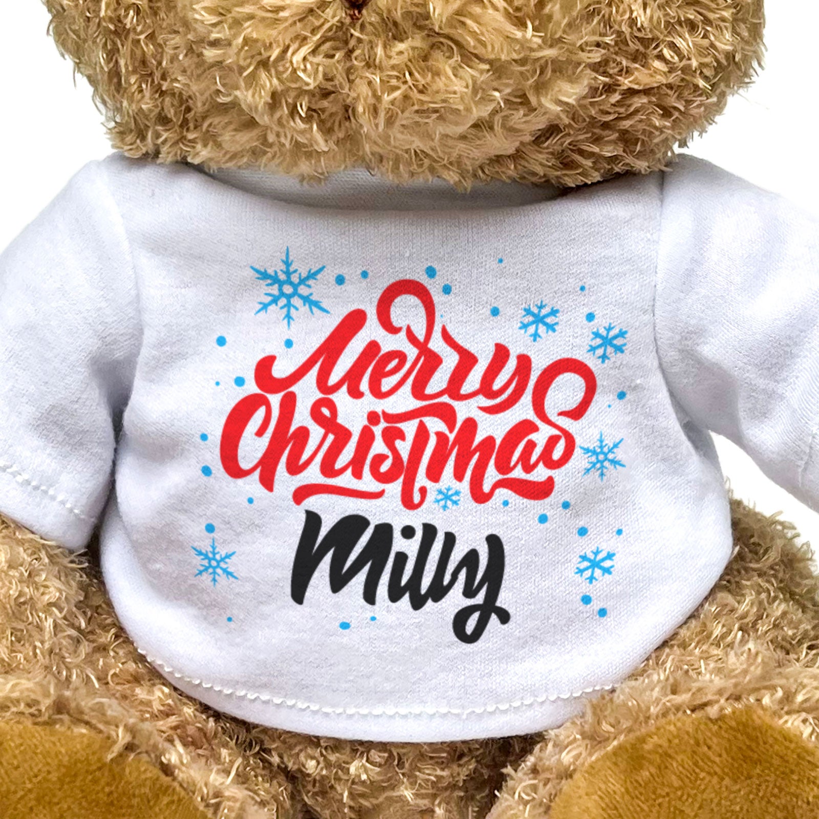 MERRY CHRISTMAS MILLY - Teddy Bear - Cute Cuddly Soft - Xmas Gift Present