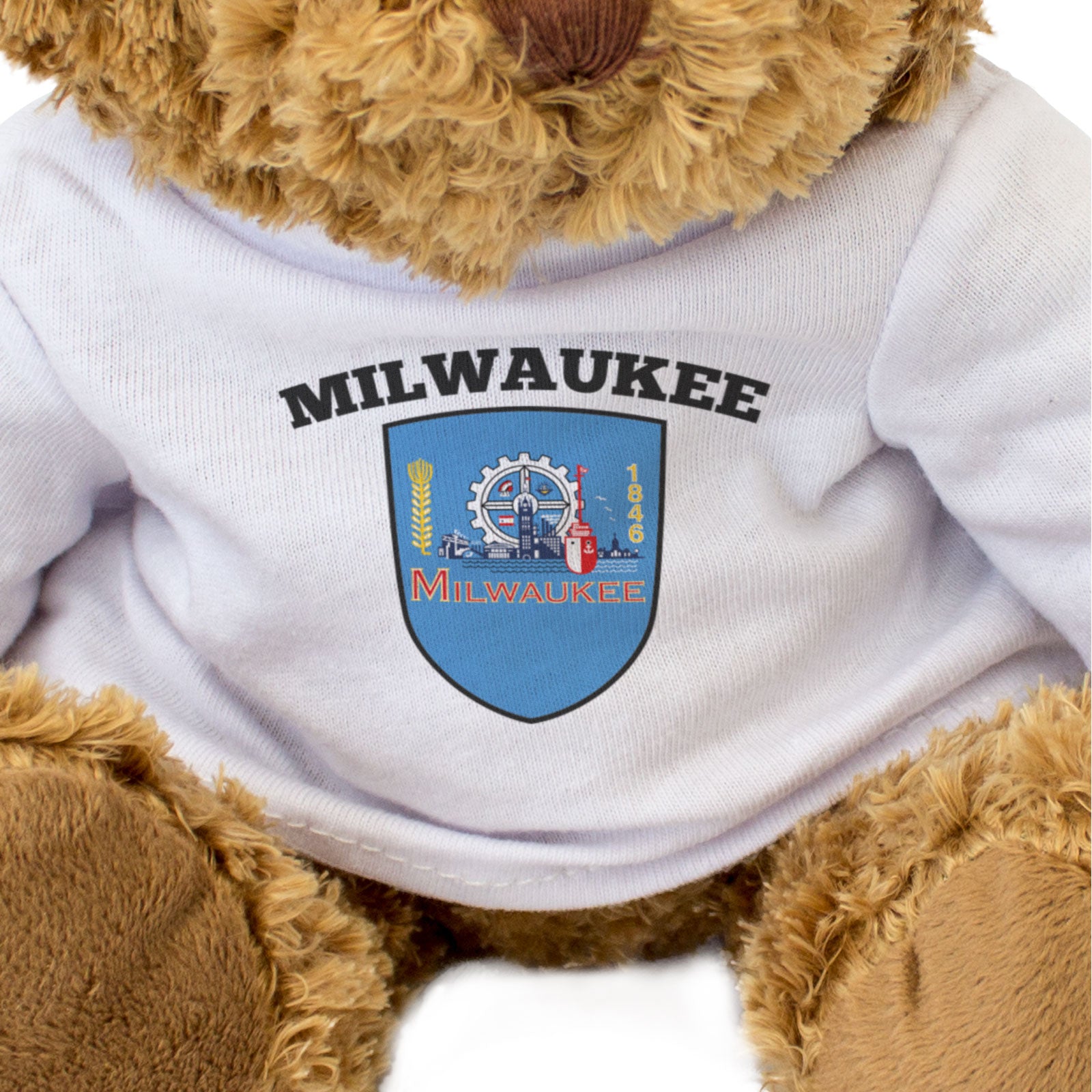 MILWAUKEE CITY FLAG - Teddy Bear - Cute Cuddly Soft - Wisconsin Gift Present