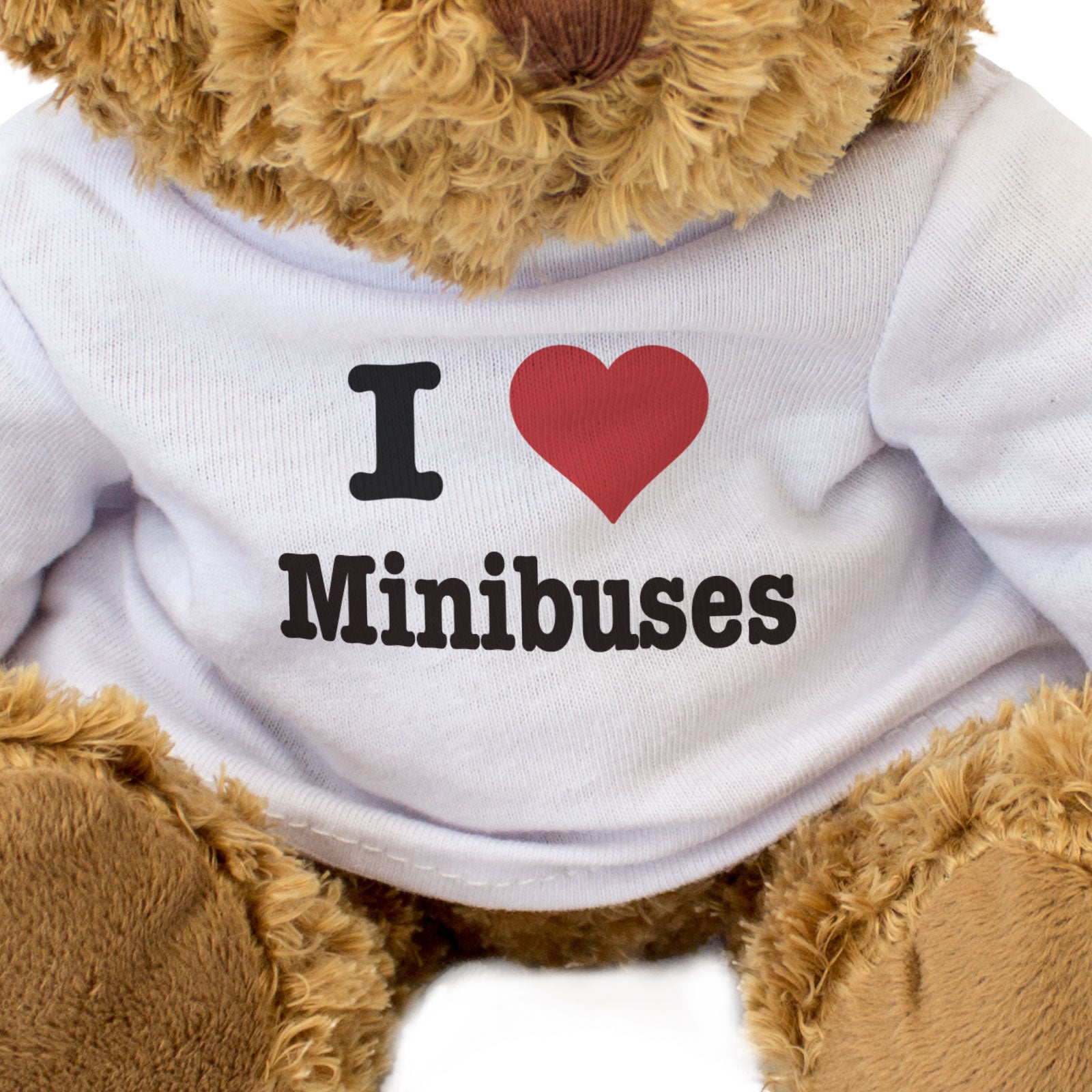 I LOVE MINIBUSES - Teddy Bear - Cute Cuddly Soft Adorable - Funny Gift Present