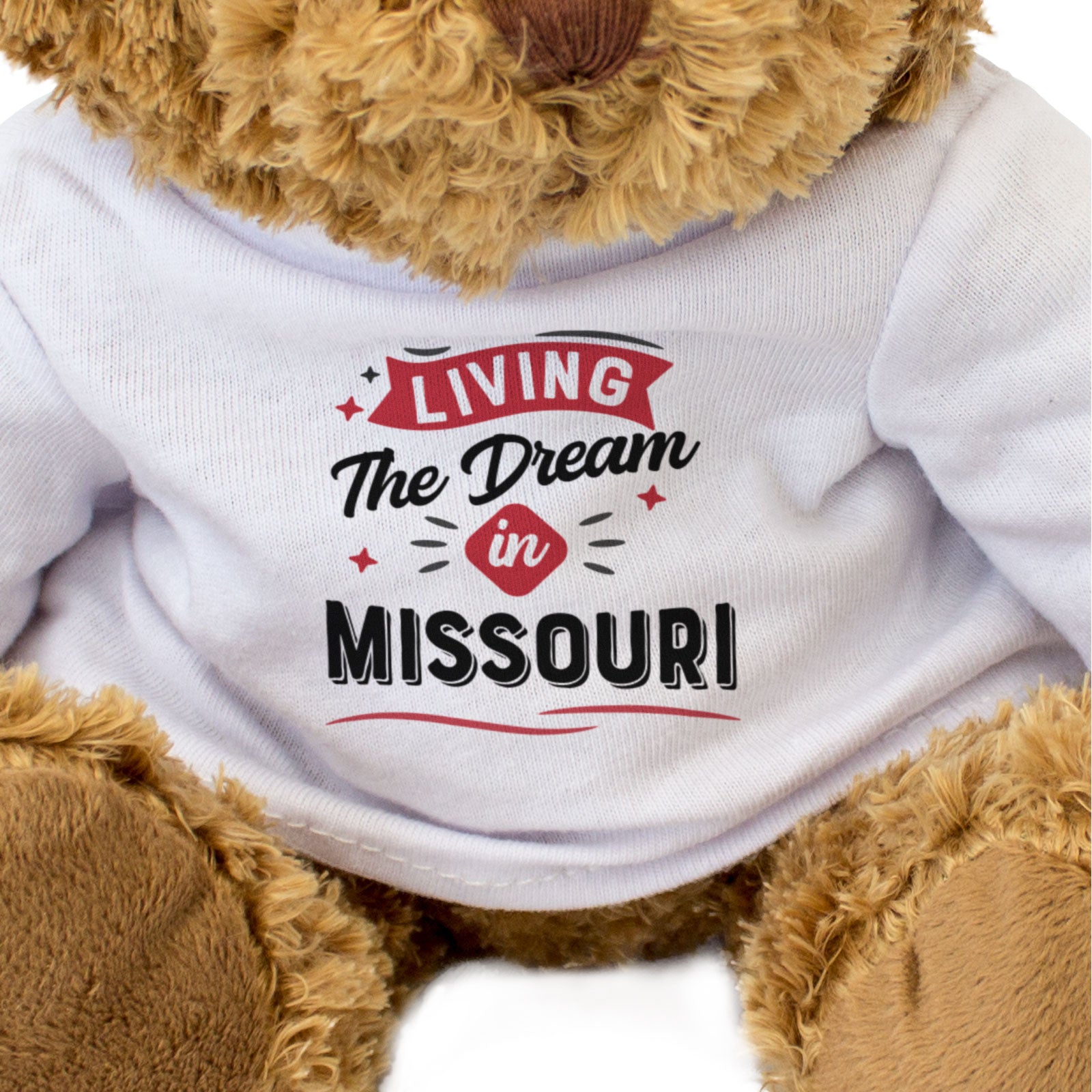 LIVING THE DREAM IN MISSOURI - Teddy Bear - Cute Cuddly - Funny Gift Present