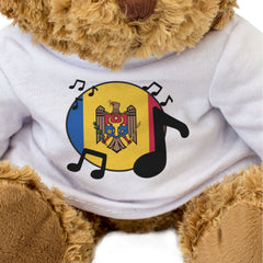 MOLDOVA FLAG (MUSICAL NOTES) - Teddy Bear - Cute Moldovan Music Fan Gift Present