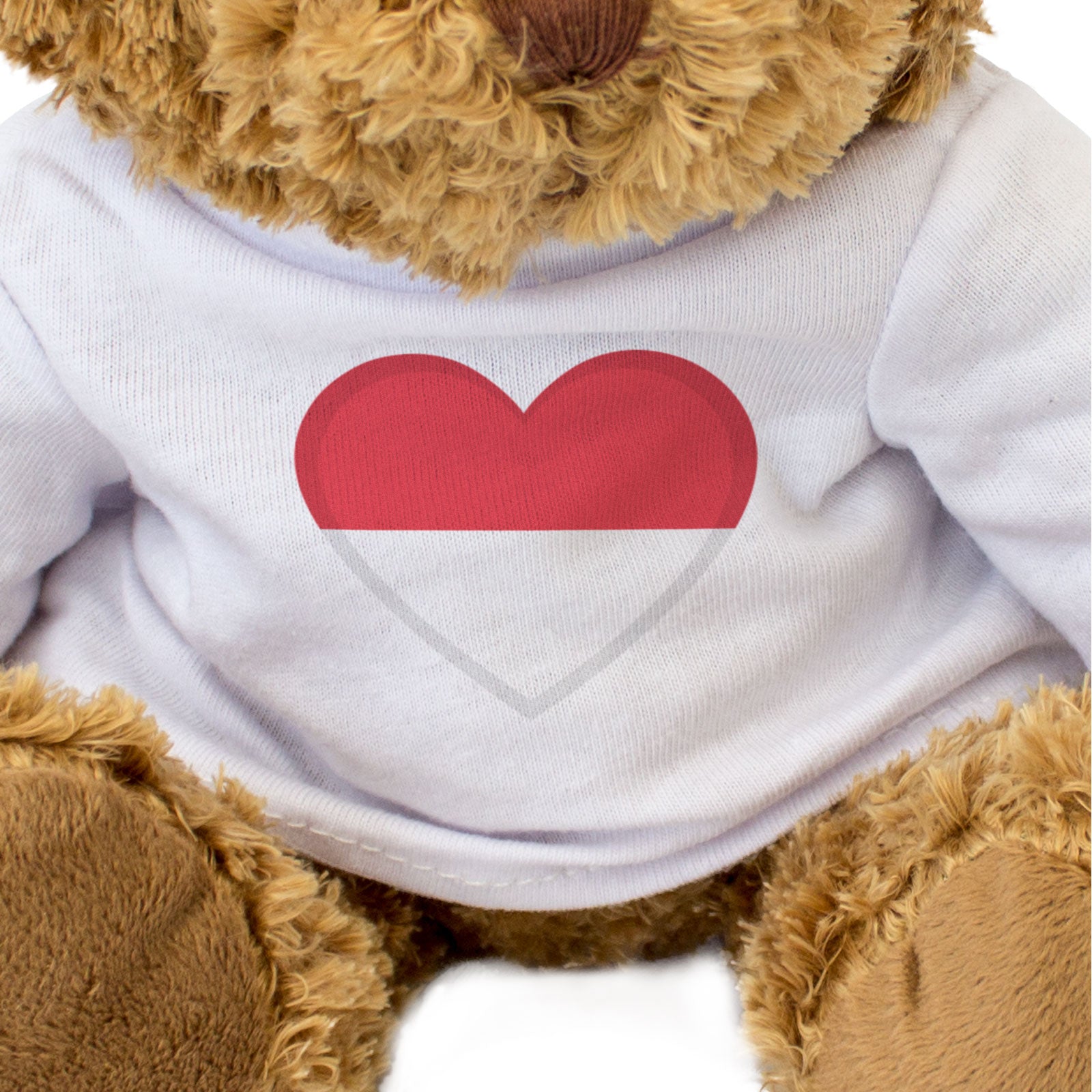 MONACO FLAG HEART - Teddy Bear - Cute Cuddly Soft - Monegasque Gift Present