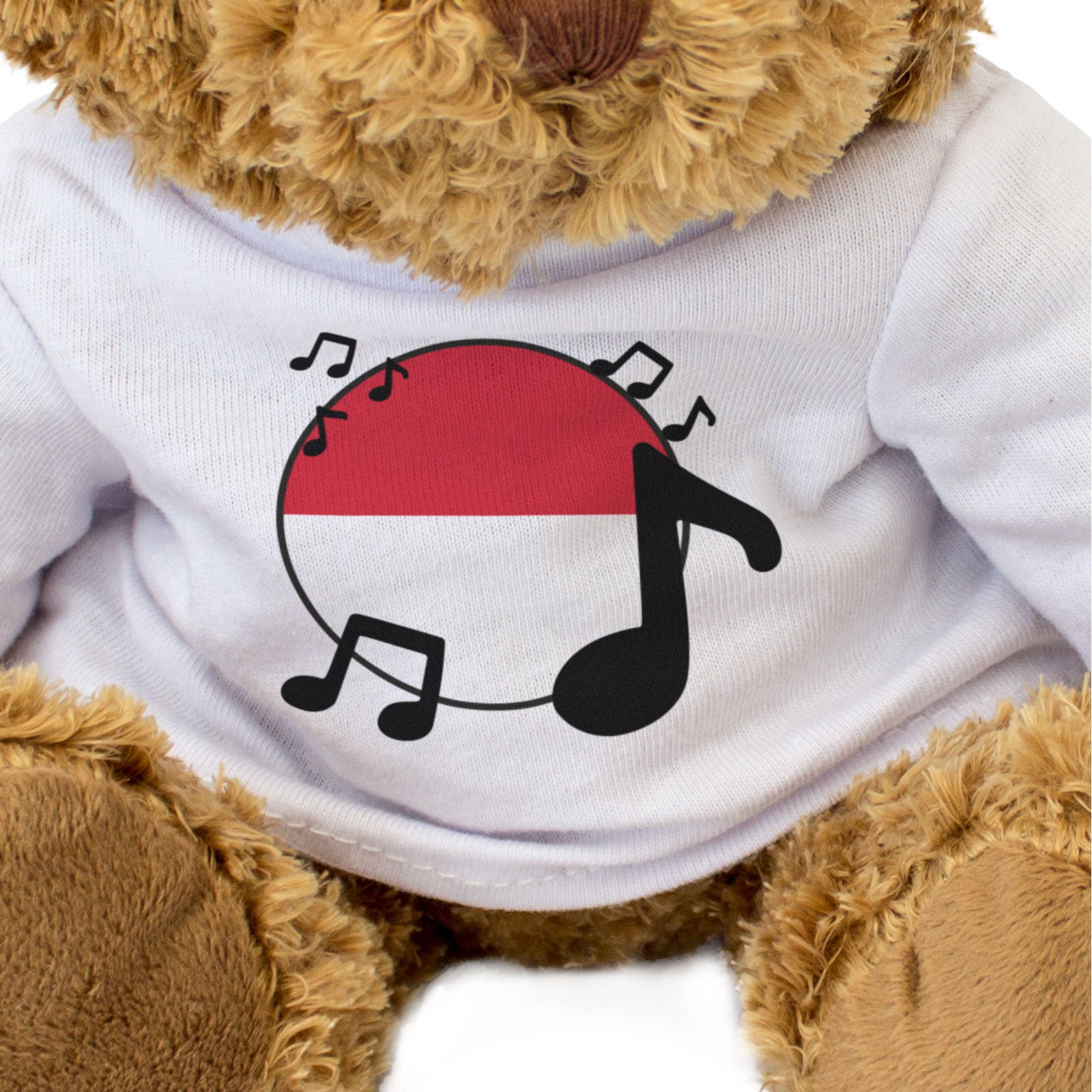 MONACO FLAG (MUSICAL NOTES) - Teddy Bear - Monegasque Music Fan Gift Present