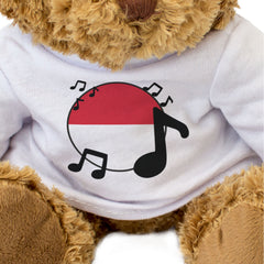 MONACO FLAG (MUSICAL NOTES) - Teddy Bear - Monegasque Music Fan Gift Present