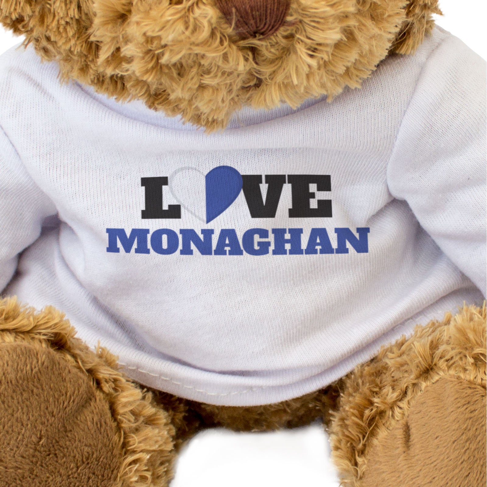 LOVE MONAGHAN (COUNTY COLOURS HEART) - Teddy Bear - Funny Ireland Gift Present