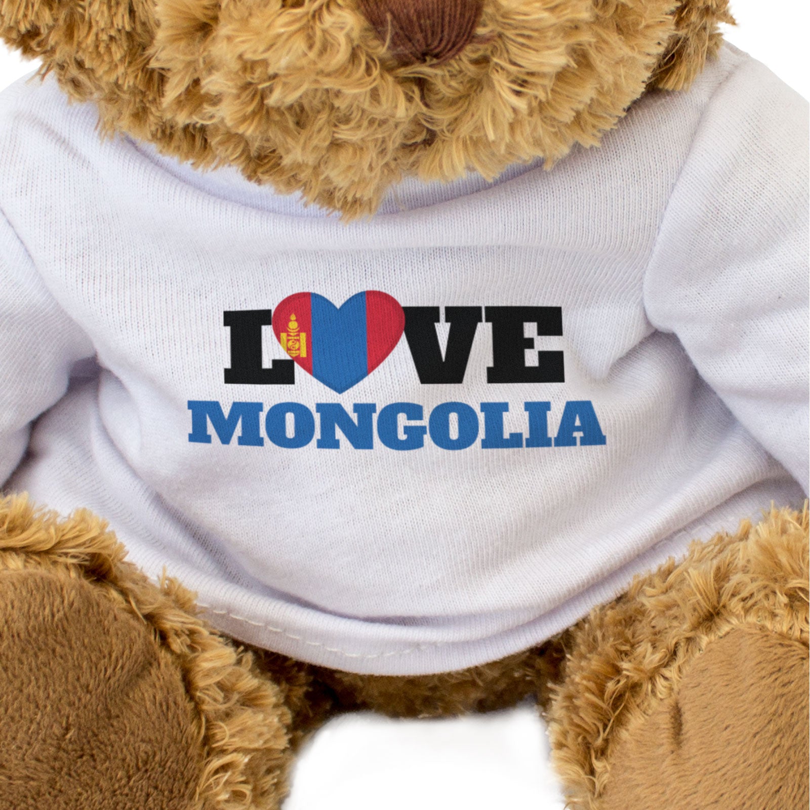 LOVE MONGOLIA (FLAG HEART) - Teddy Bear - Cute Funny - Souvenir Gift Present