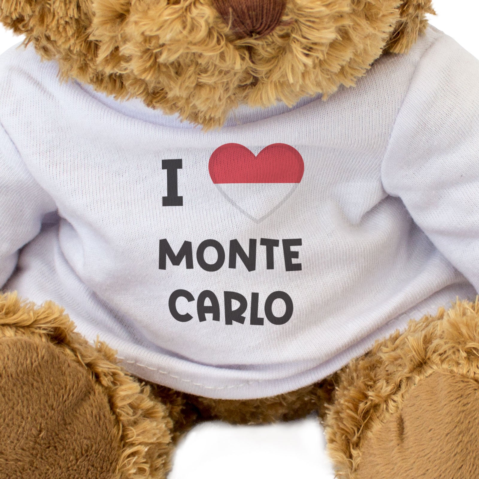 I LOVE MONTE CARLO (MONACO FLAG) - Teddy Bear - Cute Funny Souvenir Gift Present