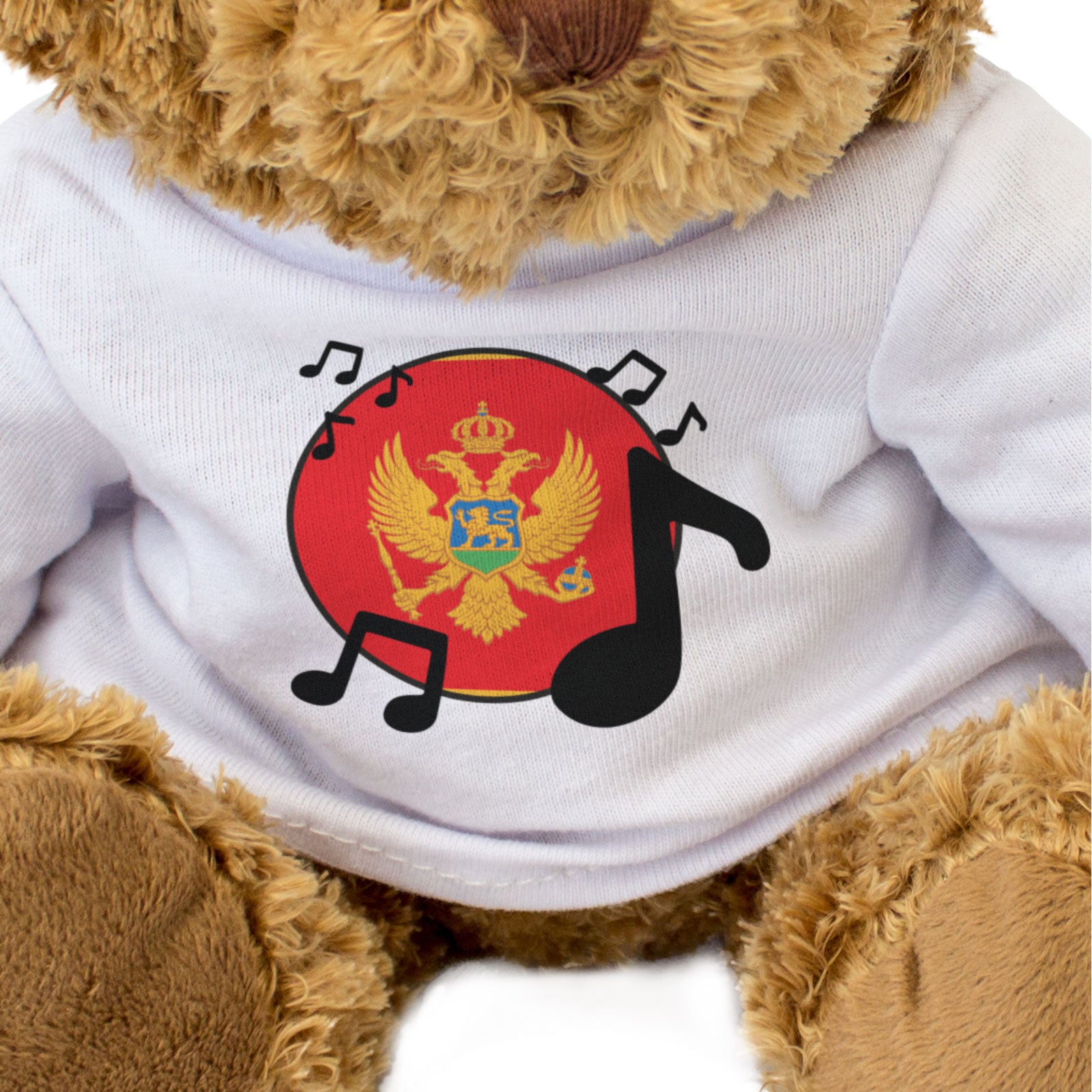 MONTENEGRO FLAG (MUSICAL NOTES) - Teddy Bear - Cute Music Fan Gift Present