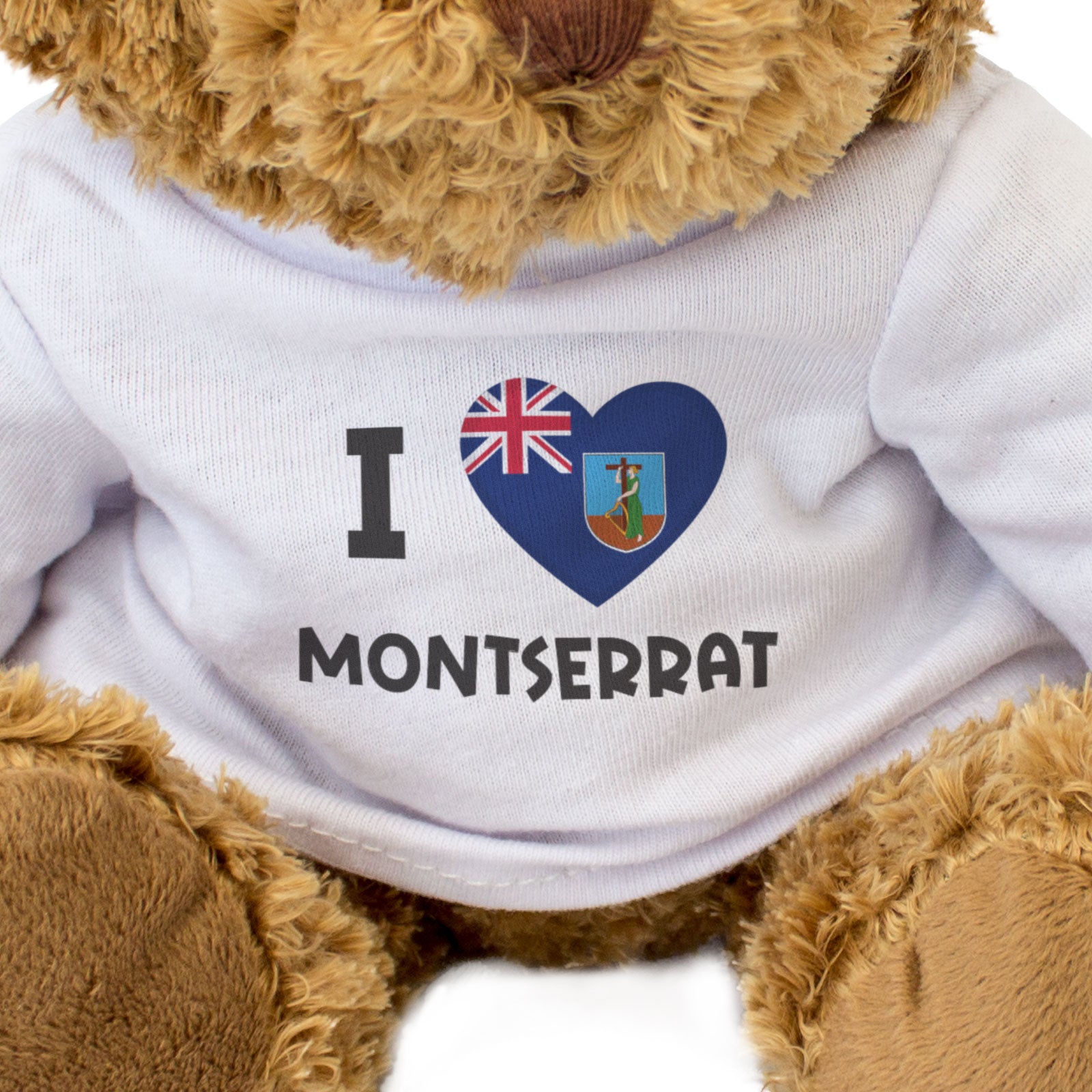 I LOVE MONTSERRAT FLAG - Teddy Bear - Cute Cuddly - Funny Caribbean Gift Present