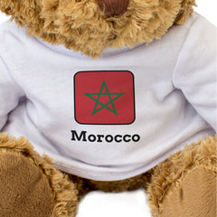 MOROCCO FLAG SQUARE - Teddy Bear - Cute Funny - Moroccan Souvenir Gift Present