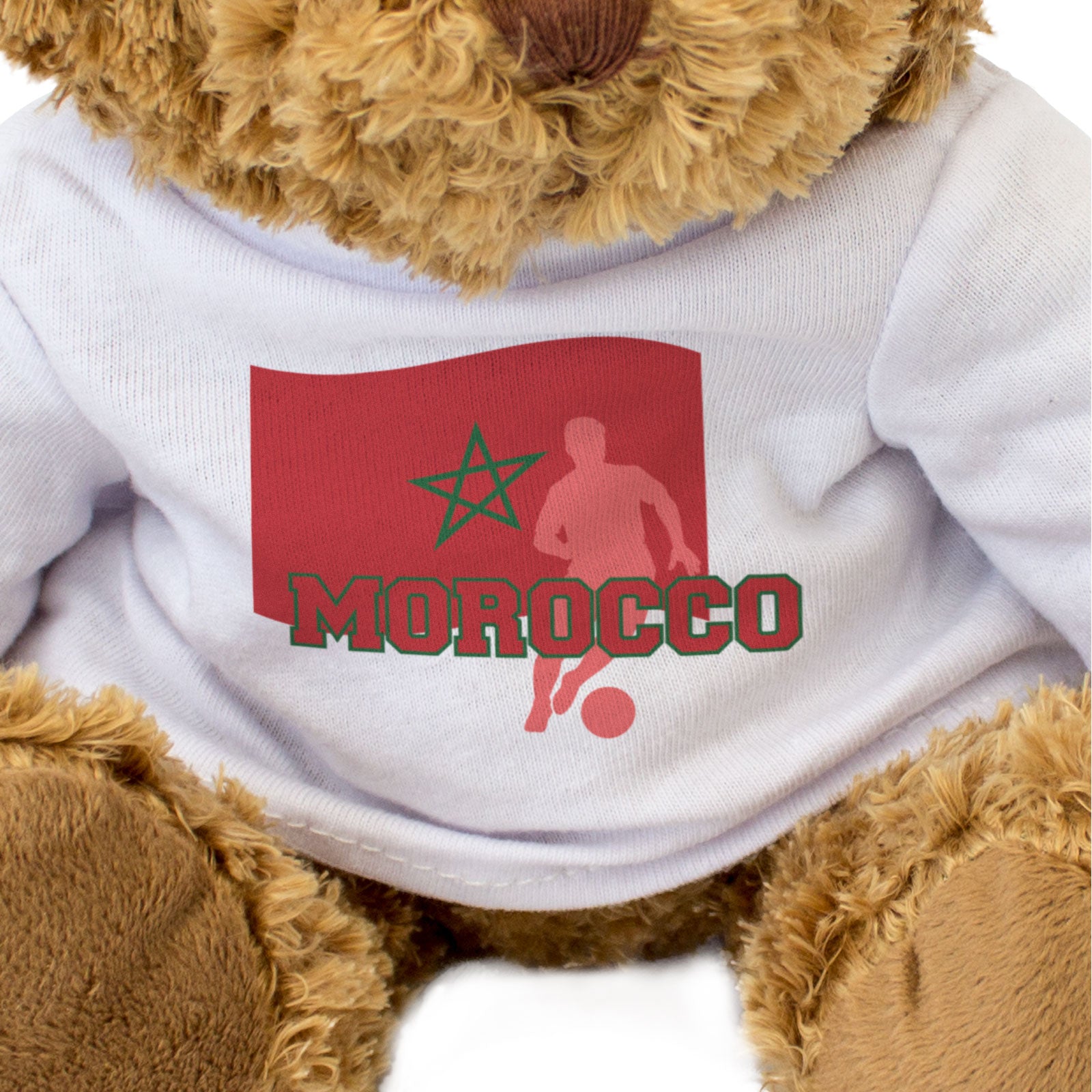 MOROCCO FLAG (FOOTBALL) - Teddy Bear - Moroccan Soccer Fan Gift Present