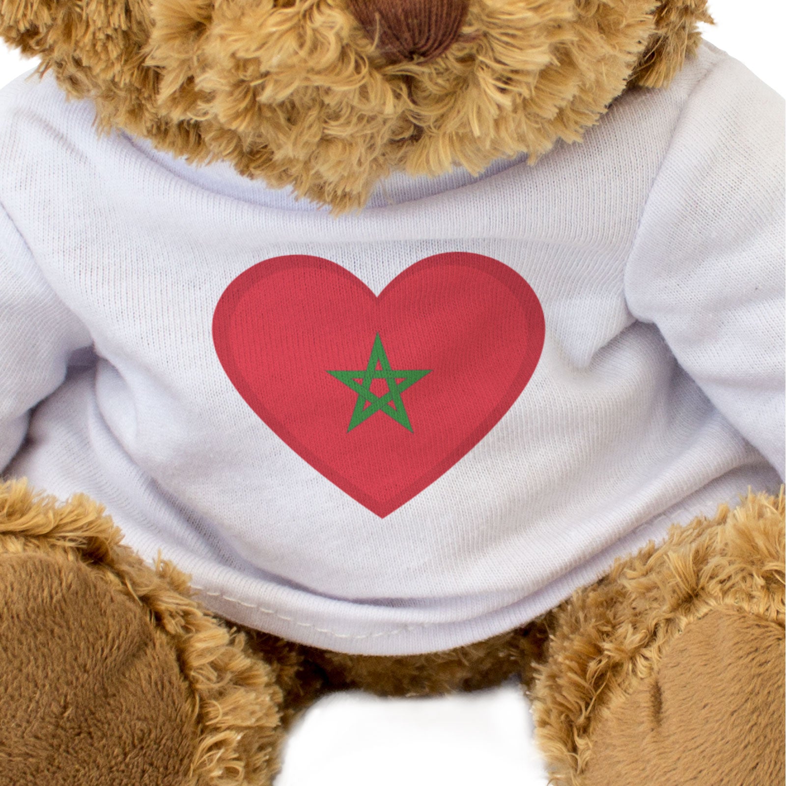 MOROCCO FLAG HEART - Teddy Bear - Cute Cuddly Soft - Moroccan Gift Present