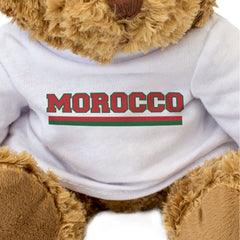 MOROCCO FLAG STRIPES - Teddy Bear - Cute Funny - Moroccan Souvenir Gift Present