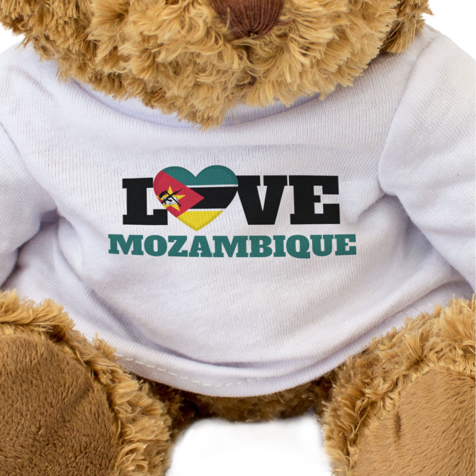 LOVE MOZAMBIQUE (FLAG HEART) - Teddy Bear - Cute - Funny Souvenir Gift Present