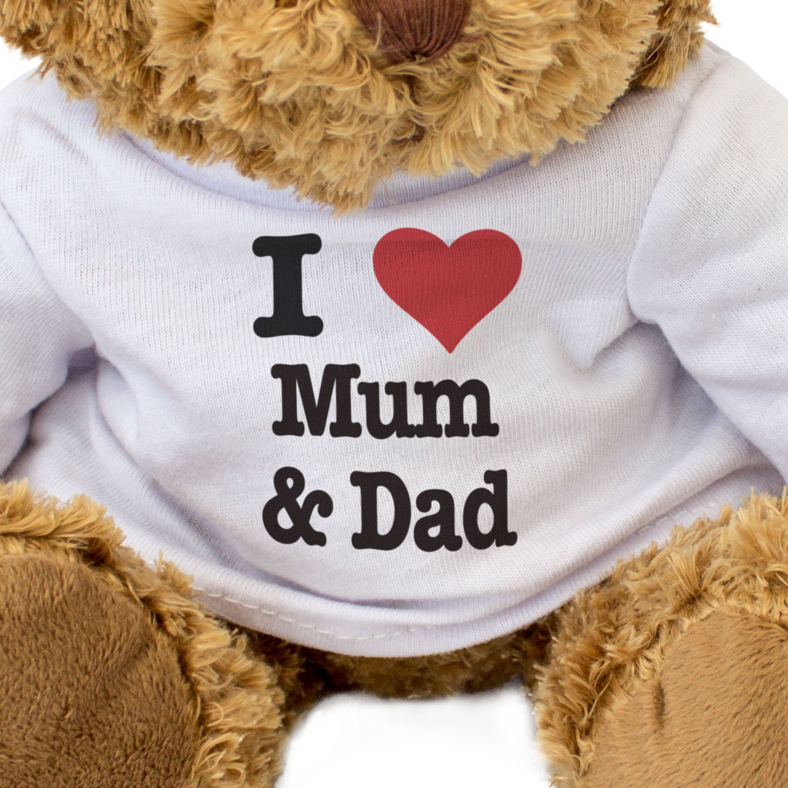 I LOVE MUM & DAD - Teddy Bear - Cute Cuddly Soft Adorable - Gift Present