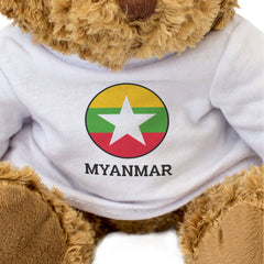 MYANMAR FLAG ROUNDEL - Teddy Bear - Cute Cuddly Soft - Burmese Gift Present