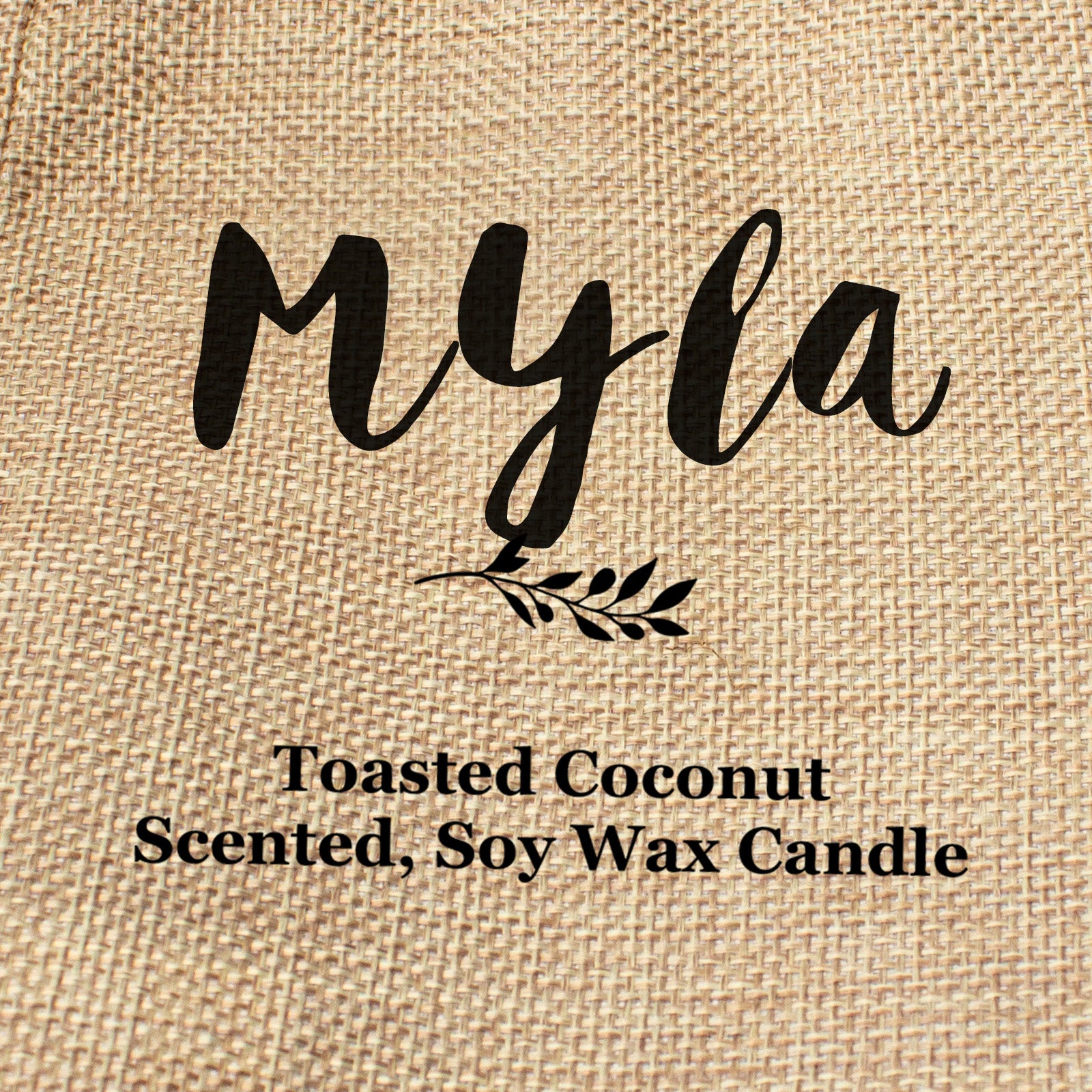 Myla personalised faux-burlap candle gift bag