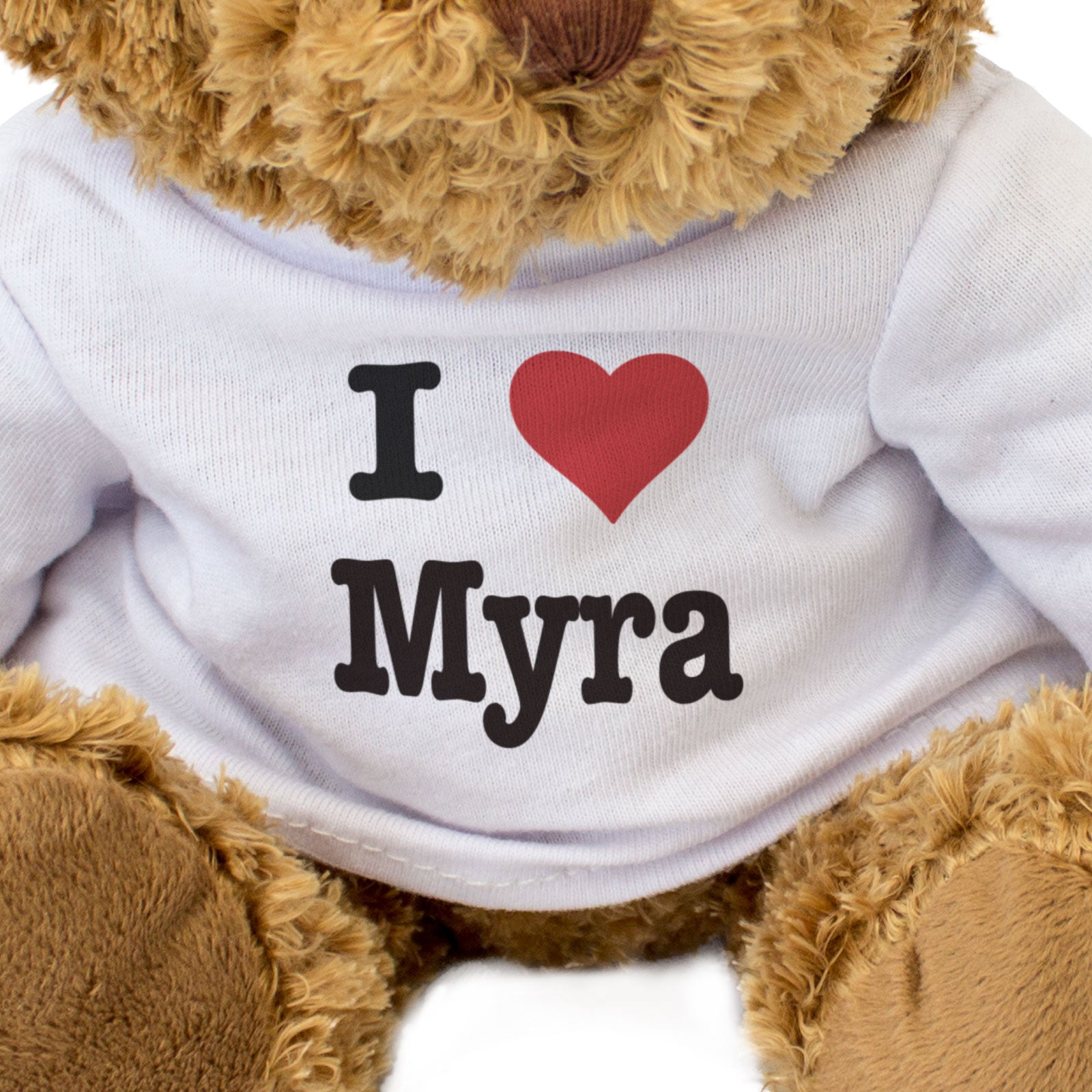 I LOVE MYRA - Teddy Bear - Cute Cuddly Soft Adorable - Gift Present