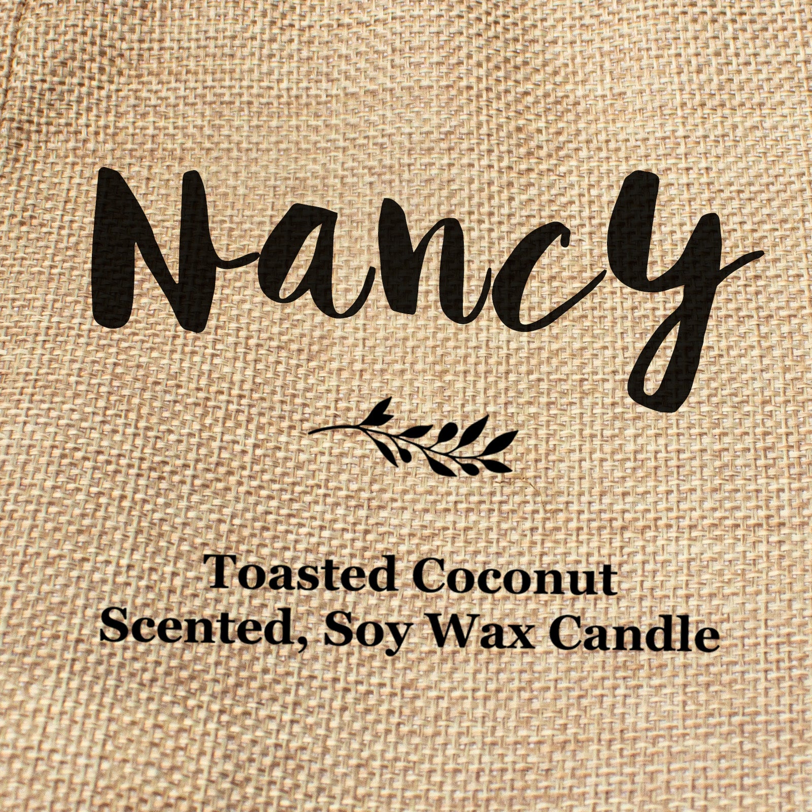 Nancy personalised faux-burlap candle gift bag