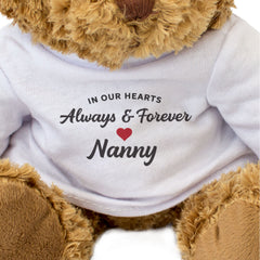 NANNY IN OUR HEARTS - Teddy Bear - RIP Grandmother - Sympathy Gift Present