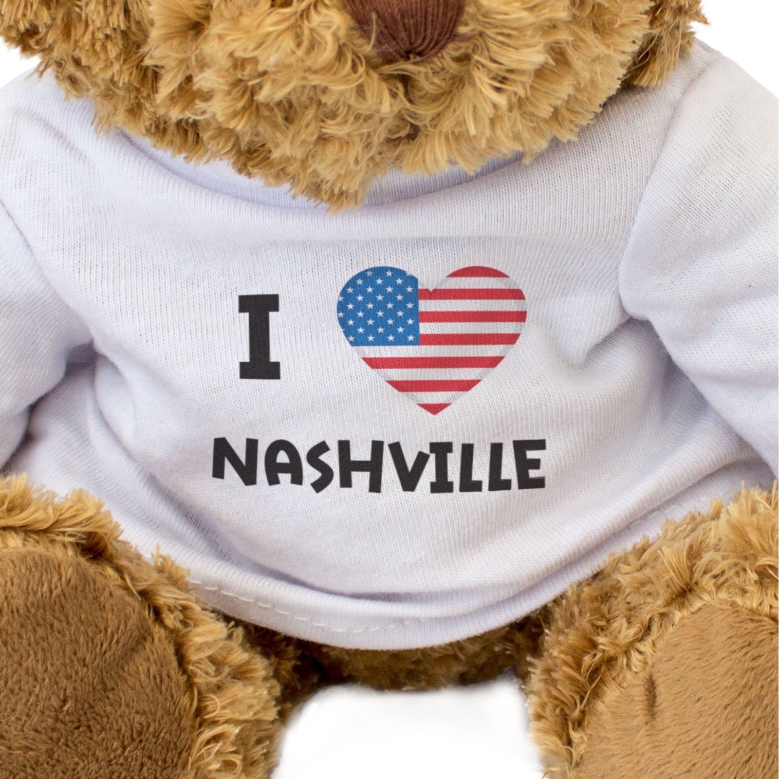 I LOVE NASHVILLE (USA FLAG) - Teddy Bear - Cute Cuddly - Tennessee Gift Present