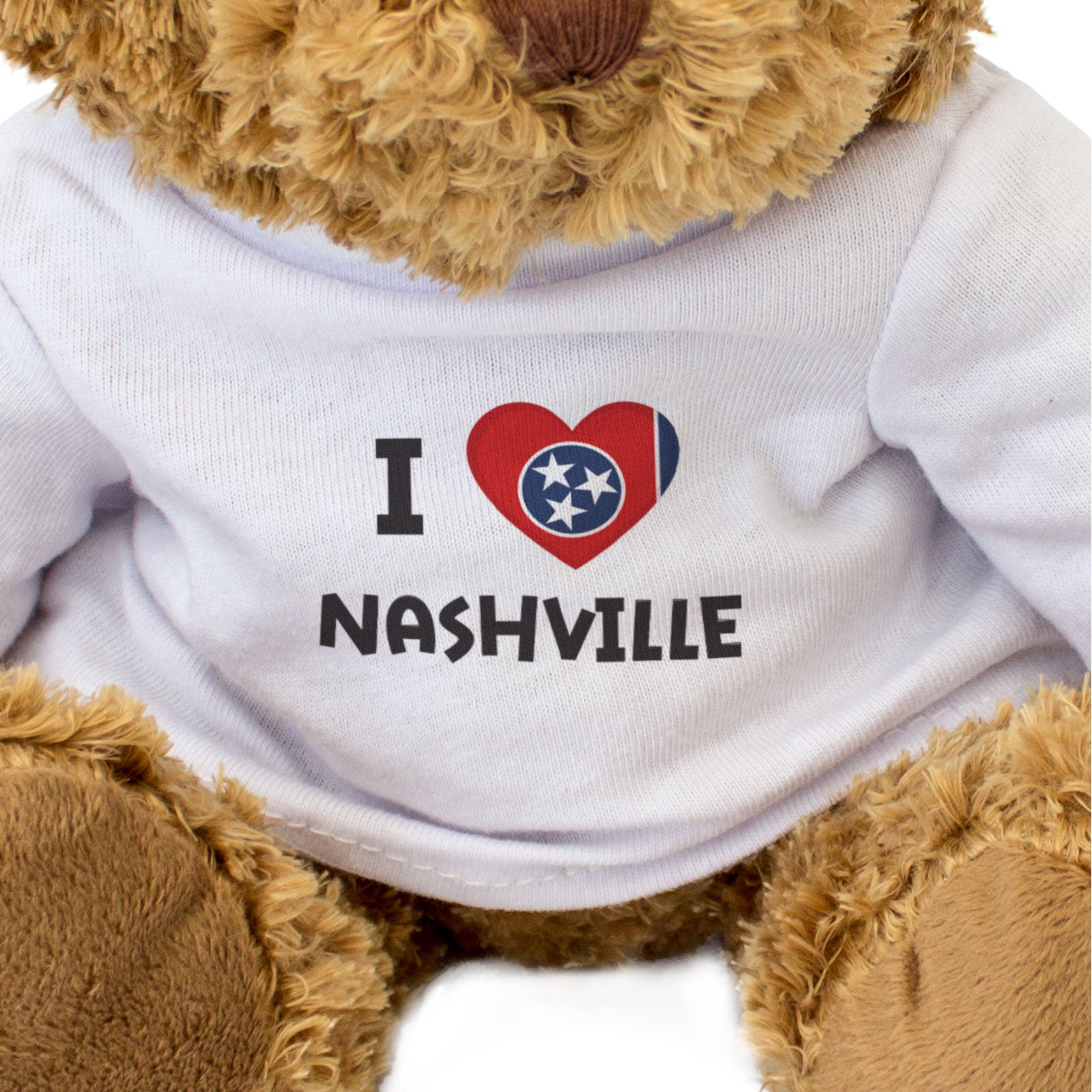I LOVE NASHVILLE (TENNESSEE FLAG) - Teddy Bear - Cute Cuddly - Gift Present
