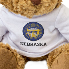 NEBRASKA FLAG ROUNDEL - Teddy Bear - Cute Cuddly Soft - USA Gift Present