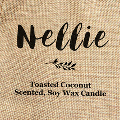 Nellie personalised faux-burlap candle gift bag