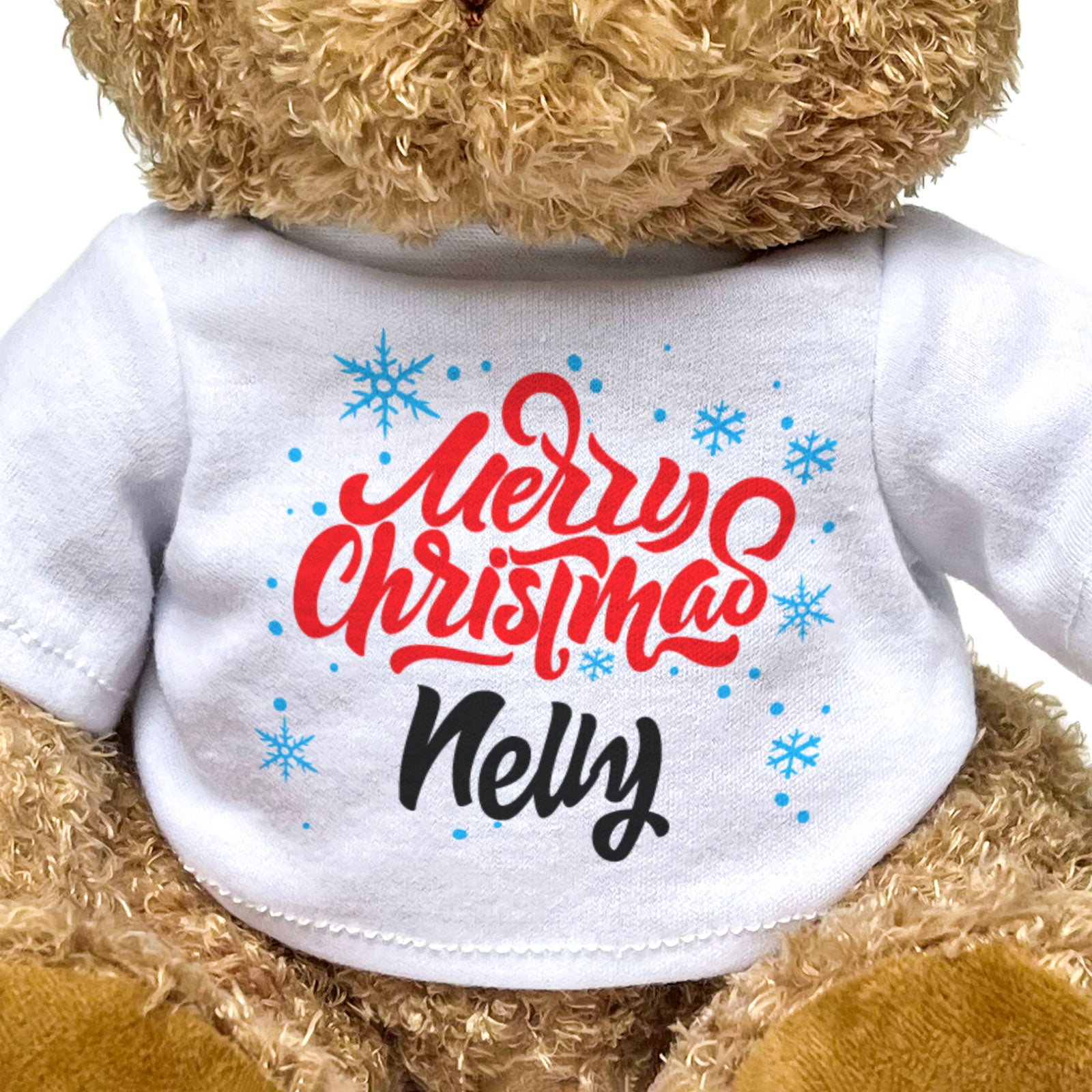 MERRY CHRISTMAS NELLY - Teddy Bear - Cute Cuddly Soft - Xmas Gift Present