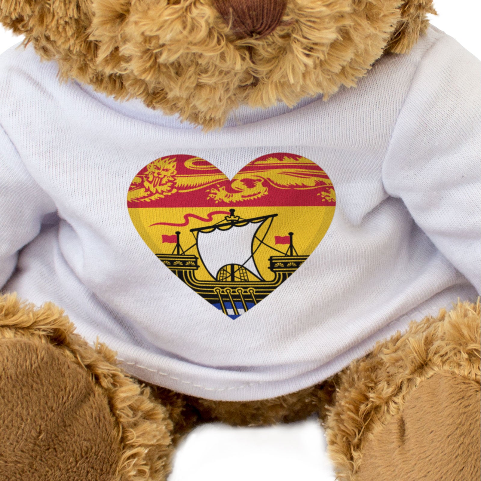 NEW BRUNSWICK FLAG HEART - Teddy Bear - Cute Cuddly Soft - Canada Gift Present