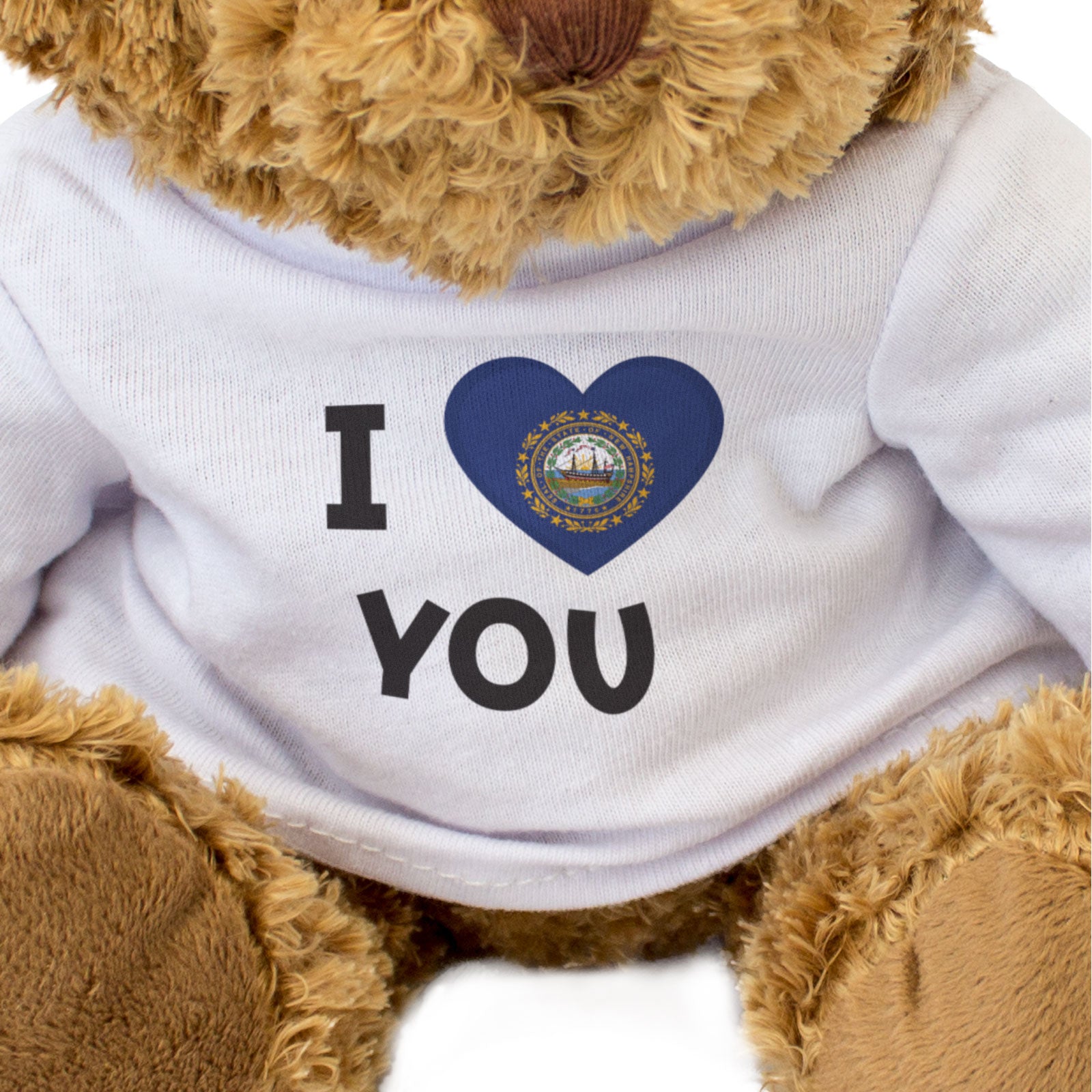 I LOVE YOU (NEW HAMPSHIRE FLAG) - Teddy Bear - Cute - Romantic Gift Present