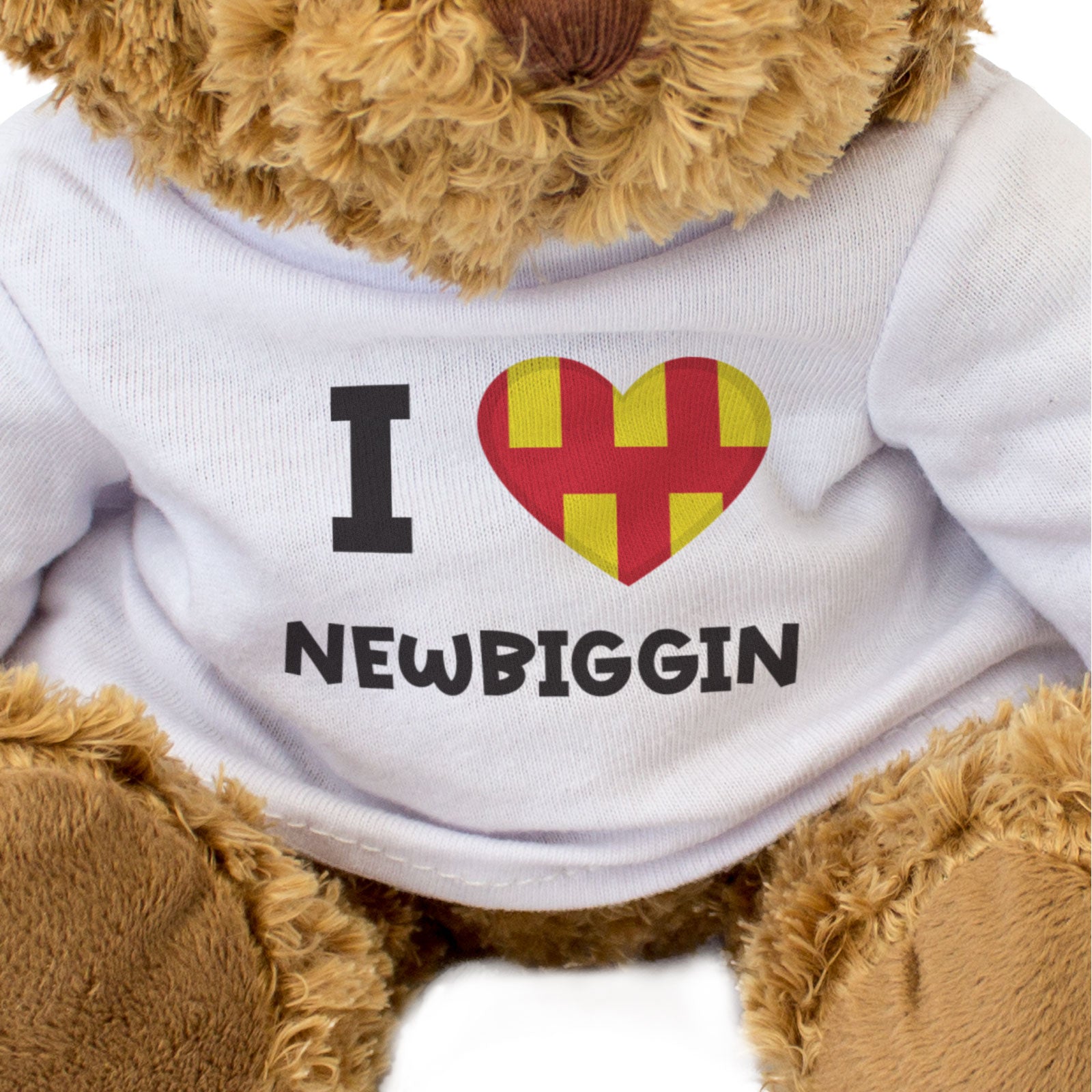I LOVE NEWBIGGIN (NORTHUMBERLAND FLAG) - Teddy Bear - Cute - Funny Gift Present