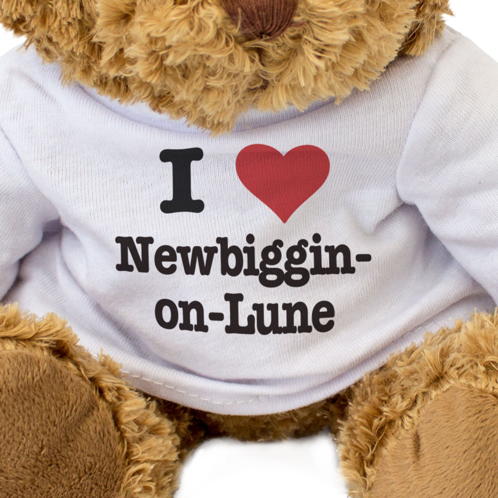 I LOVE NEWBIGGIN-ON-LUNE - Teddy Bear - Cute Cuddly Soft - Cumbria Gift Present