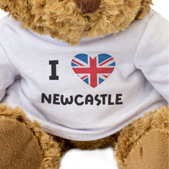 I LOVE NEWCASTLE (BRITISH FLAG) - Teddy Bear - Cute - Funny Geordie Gift Present