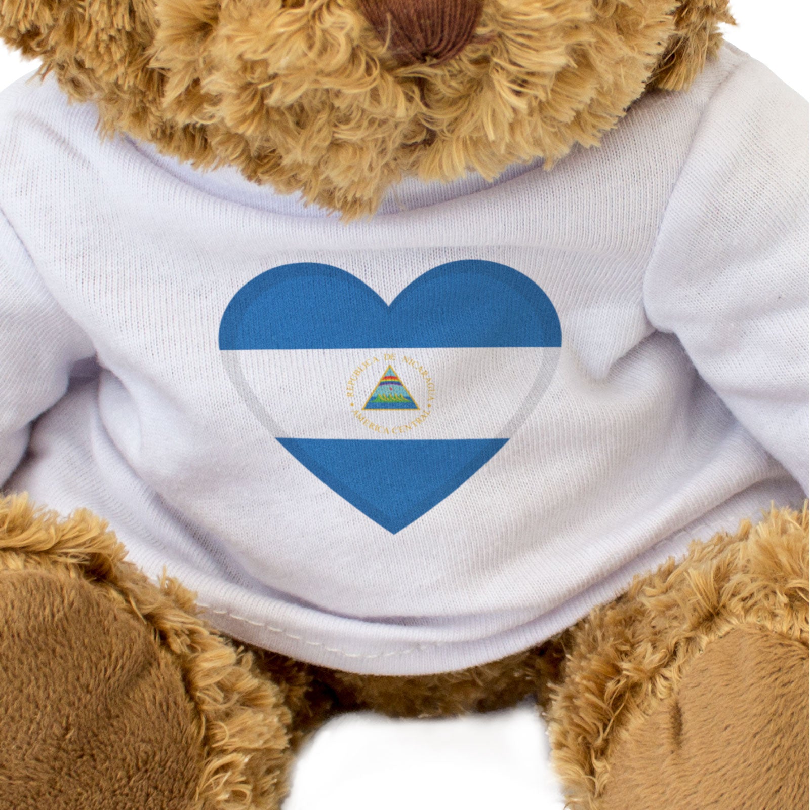NICARAGUA FLAG HEART - Teddy Bear - Cute Cuddly Soft - Nicaraguan Gift Present