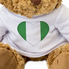NIGERIA FLAG HEART - Teddy Bear - Cute Cuddly Soft - Nigerian Gift Present