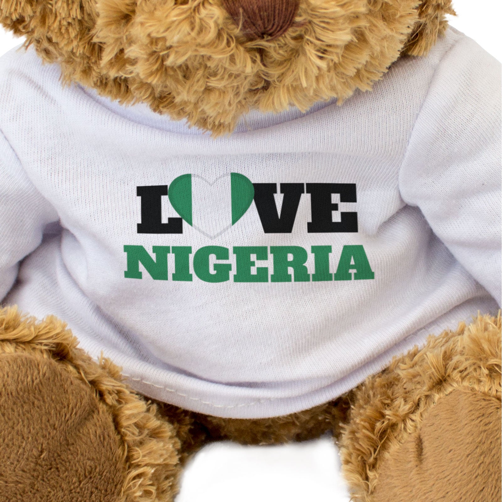 LOVE NIGERIA (FLAG HEART) - Teddy Bear - Cute - Funny Souvenir Gift Present