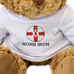 NORN IRON FLAG ROUNDEL - Teddy Bear - Cute - Northern Ireland Gift Present